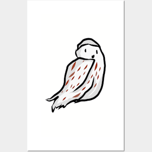 Winter snowy owl individual sticker Posters and Art